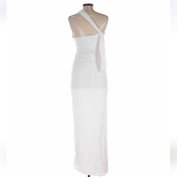 Just Bee Queen Harlow Dress White Cutout One Shoulder Maxi Size l (run small) - Picture 5 of 11